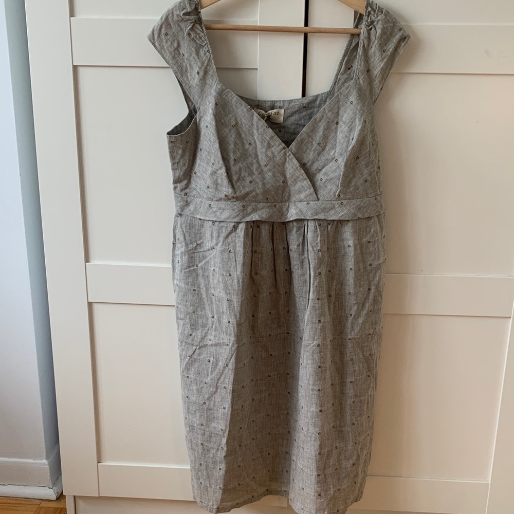 Chic Gray Linen Mini Dress